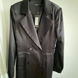 Nasty Gal Charcoal Double-Breasted Blazer